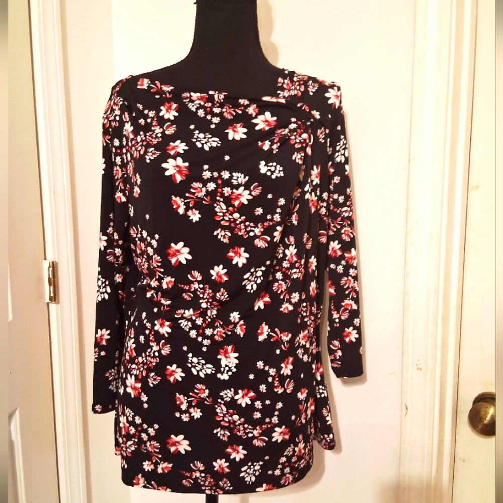 Floral Black Blouse